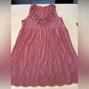 Knox Rose XXL embroidered shift dress in mauve